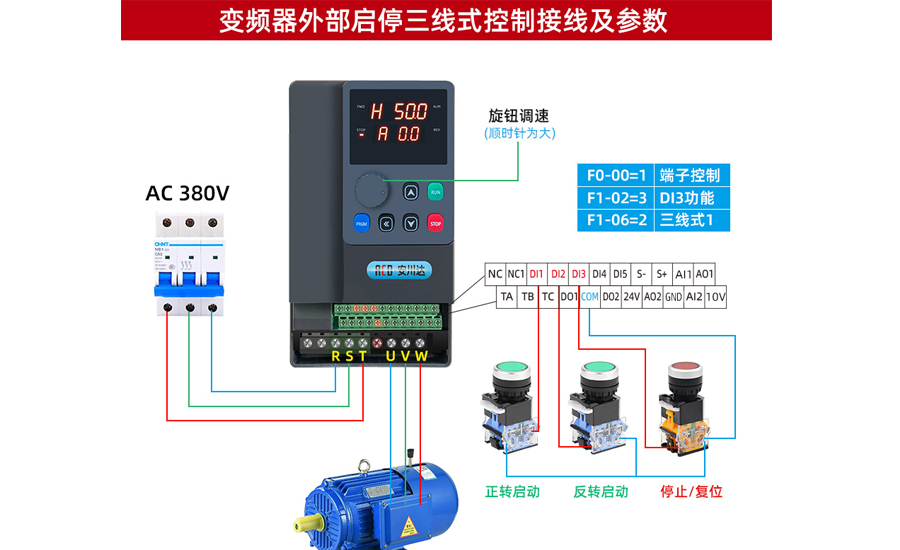 安川达590系列变频器常见接法与参数设置